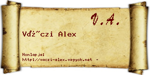 Váczi Alex névjegykártya