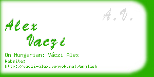 alex vaczi business card