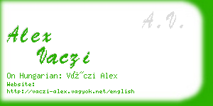 alex vaczi business card